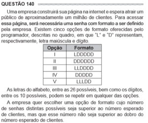 Questão 140 - Uma empresa construirá sua página na internet e espera ...